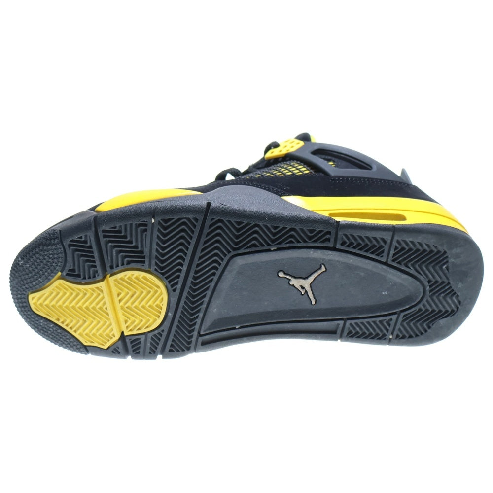 NIKE(ナイキ) Air Jordan 4 Retro Thunder 2023 エアジョーダン4 レトロ サンダー ハイカットスニーカー ブラック/イエロー US9/27cm DH6927-017