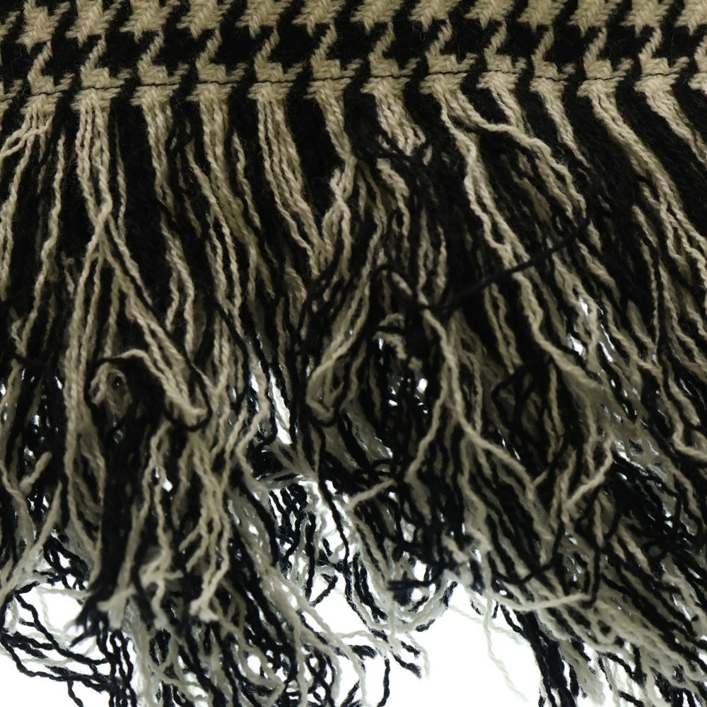 Yohji Yamamoto(ヨウジヤマモト) 千鳥格子 総柄マフラー ブラック/ホワイト FU-L27-142