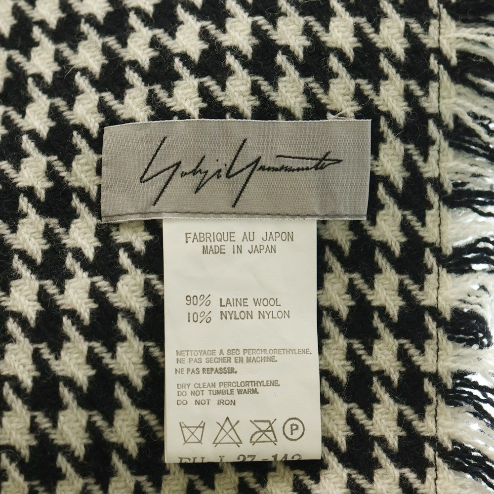 Yohji Yamamoto(ヨウジヤマモト) 千鳥格子 総柄マフラー ブラック/ホワイト FU-L27-142
