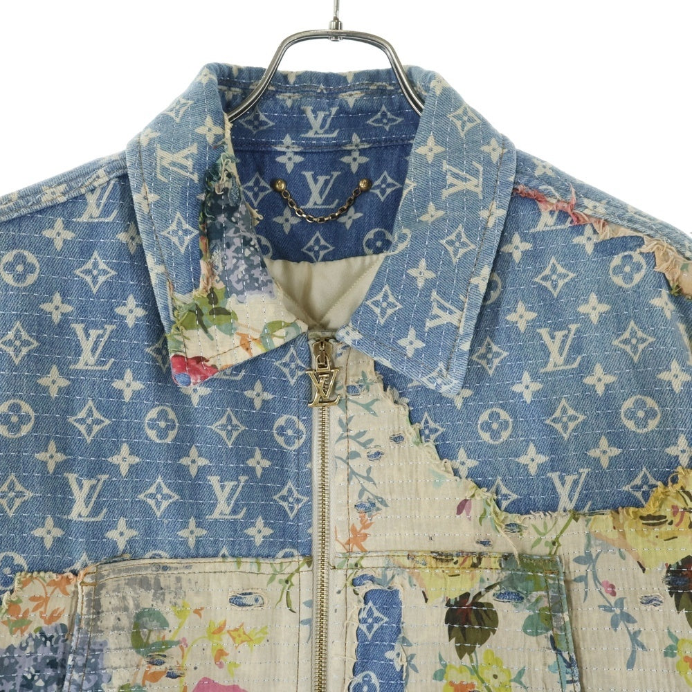 LOUIS VUITTON(ルイヴィトン) 22AW モノグラム フラワーデザイン デストロイ ワークウェア デニムジャケット インディゴ RM222 JF0 HNA90W