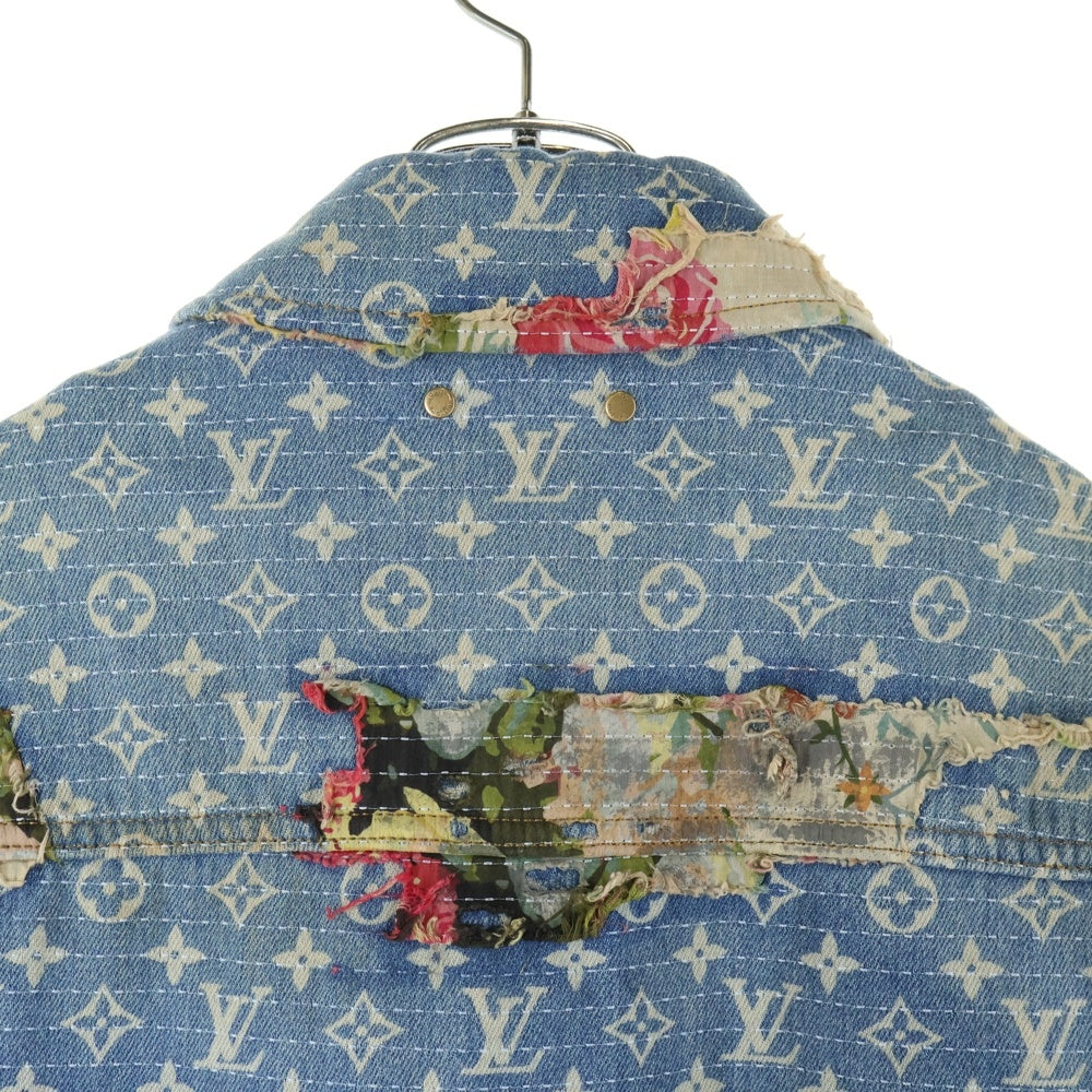 LOUIS VUITTON(ルイヴィトン) 22AW モノグラム フラワーデザイン デストロイ ワークウェア デニムジャケット インディゴ RM222 JF0 HNA90W