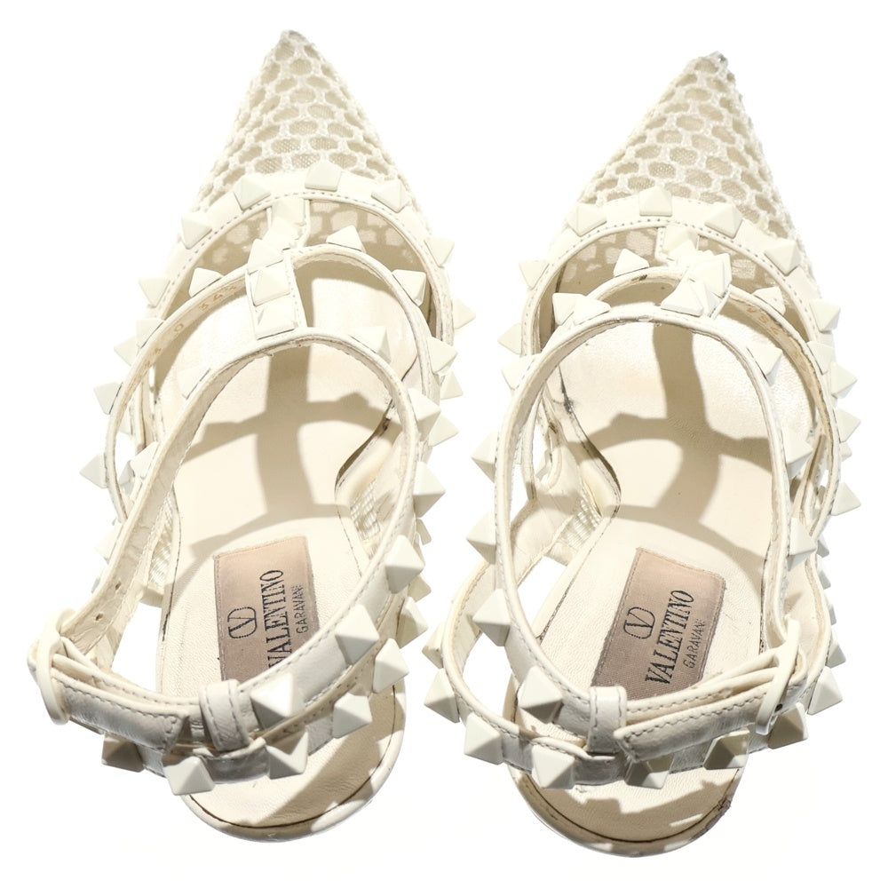 VALENTINO GARAVANI(ヴァレンチノガラヴァーニ) ロックスタッズ ストラップヒールパンプス レディース ホワイト VS4 393