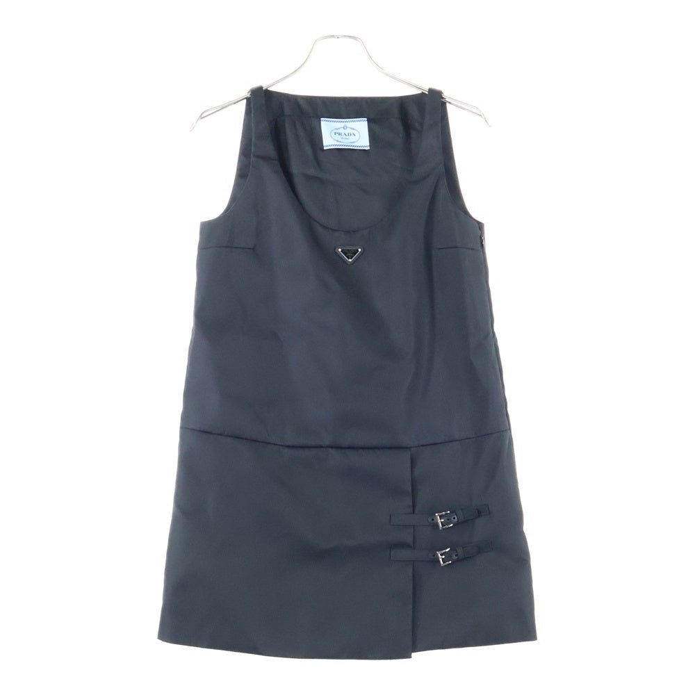 PRADA(プラダ) 24AW RE-NYLON 三角プレートリナイロンノースリーブワンピース レディース ブラック 230715 S000 1WQ8