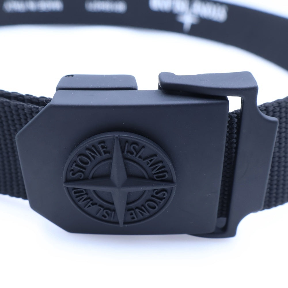STONE ISLAND(ストーンアイランド) ロゴバックルナイロンテープベルト ブラック 801594071