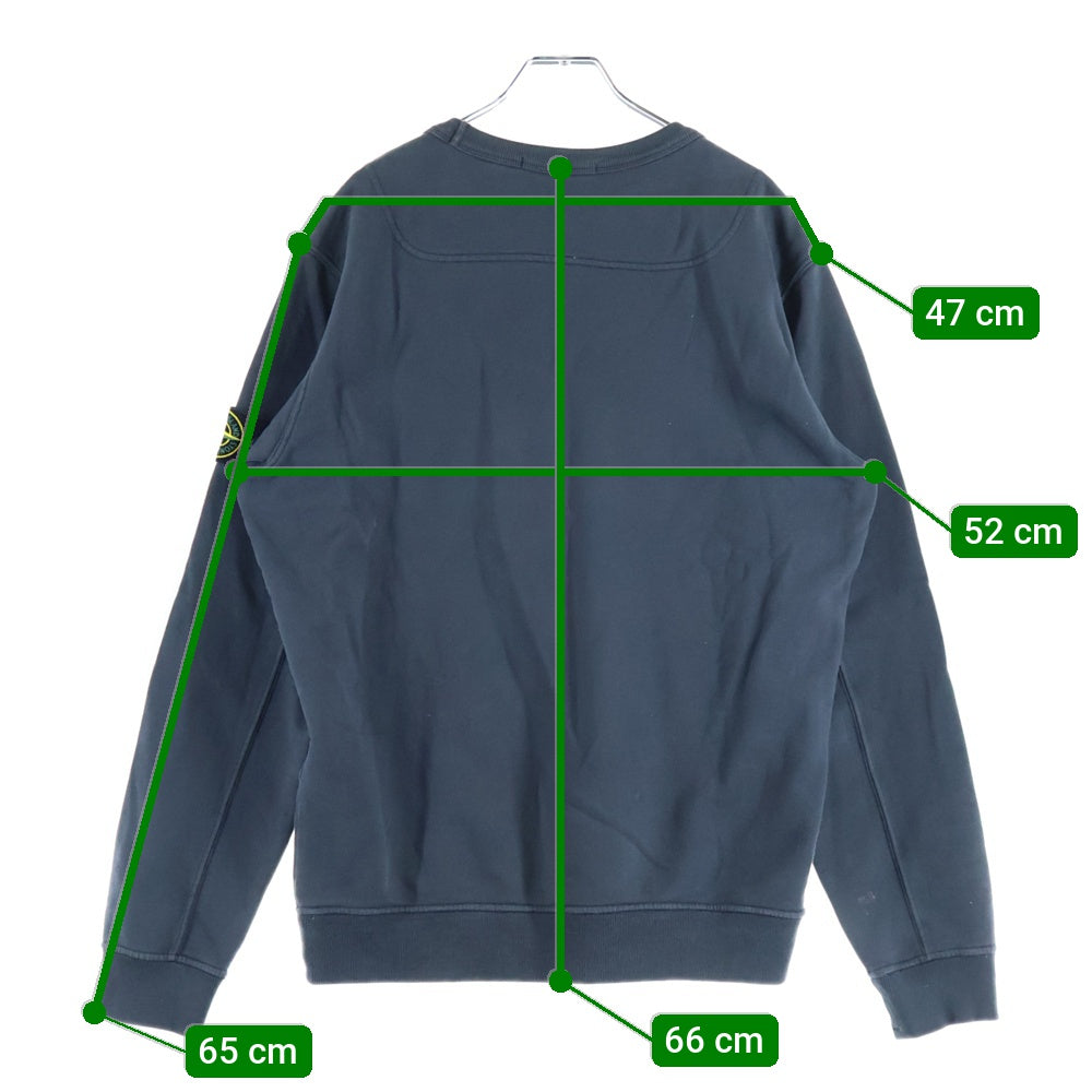 STONE ISLAND(ストーンアイランド) ロゴワッペン 長袖裏起毛クルーネックスウェットトレーナー ネイビー 791562420