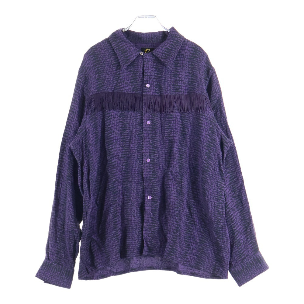 Needles(ニードルス) フリンジ総柄ウェスタン長袖シャツ パープル OT196