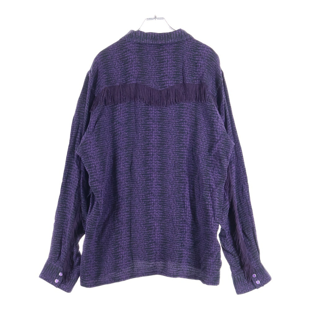 Needles(ニードルス) フリンジ総柄ウェスタン長袖シャツ パープル OT196