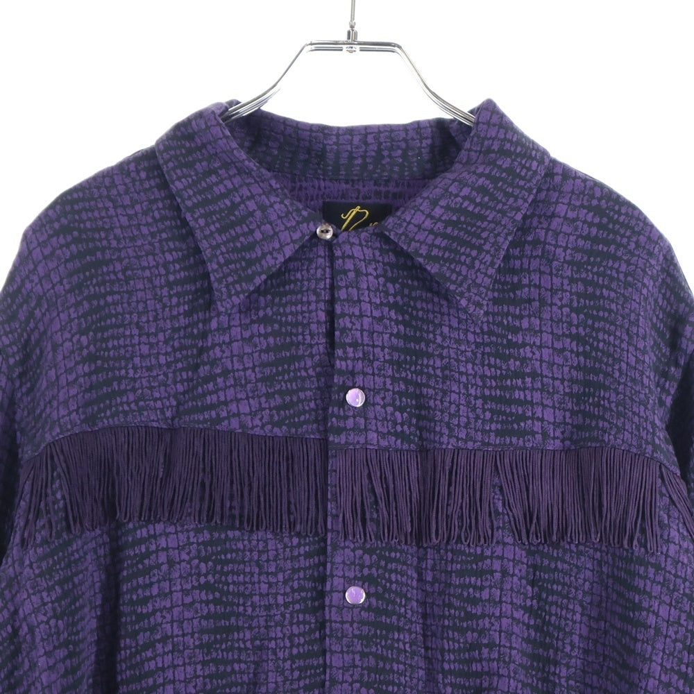 Needles(ニードルス) フリンジ総柄ウェスタン長袖シャツ パープル OT196