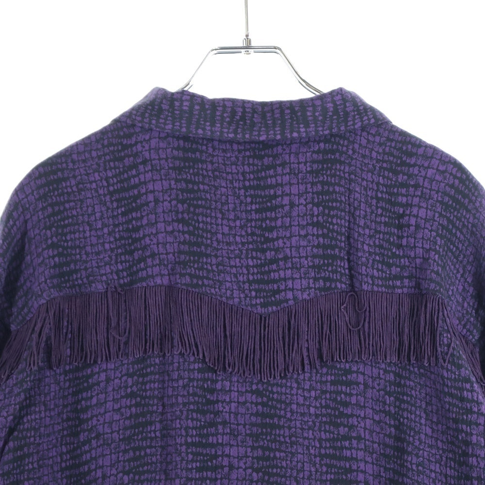 Needles(ニードルス) フリンジ総柄ウェスタン長袖シャツ パープル OT196