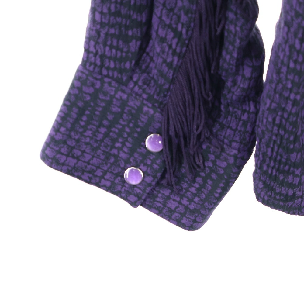 Needles(ニードルス) フリンジ総柄ウェスタン長袖シャツ パープル OT196