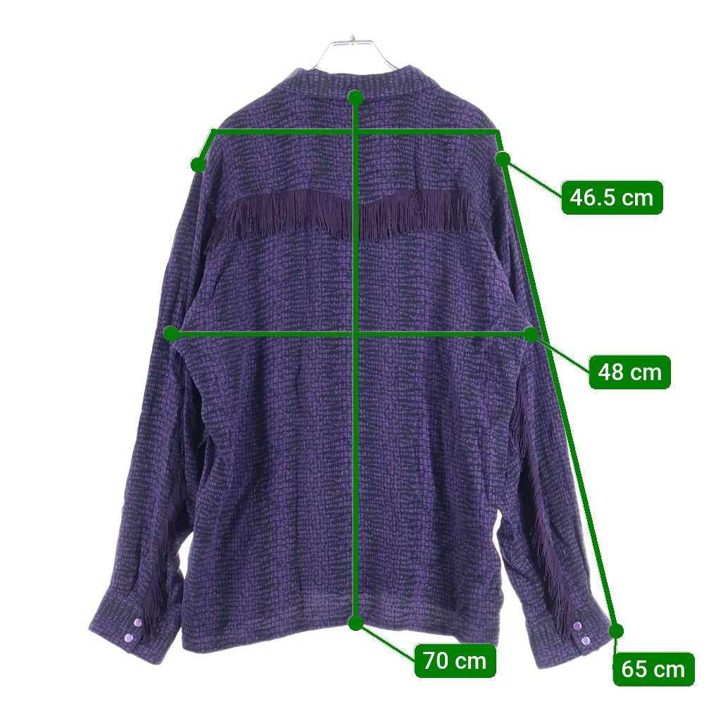 Needles(ニードルス) フリンジ総柄ウェスタン長袖シャツ パープル OT196