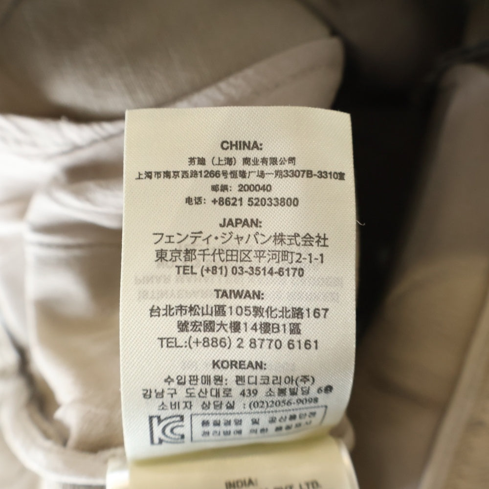 FENDI(フェンディ) コットン 裾ボタン付き ワイドパンツ レディース ベージュ FR6077-02W