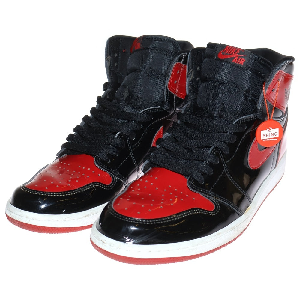NIKE(ナイキ) Air Jordan 1 High OG Patent Bred エアジョーダン1 OG パテント ブレッド ハイカットスニーカー レッド US12/30cm 555088-063