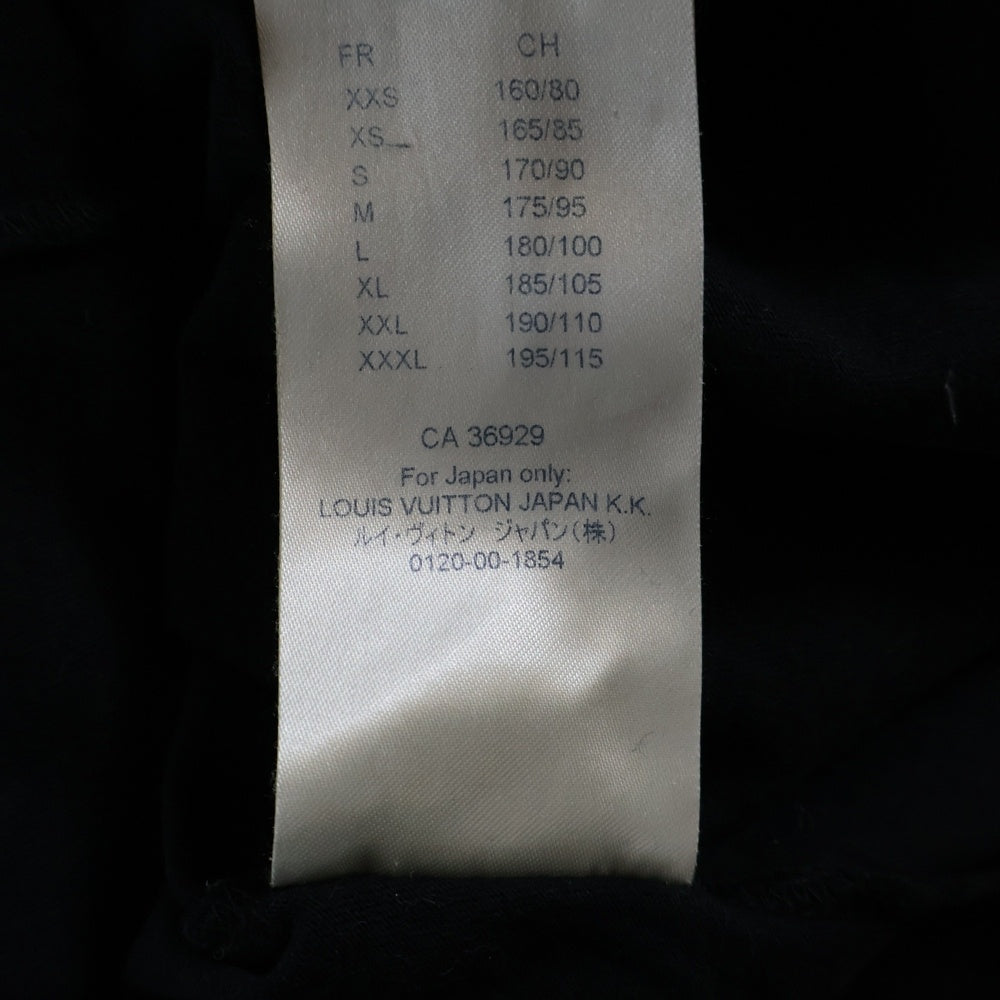 LOUIS VUITTON(ルイヴィトン) LVロゴ ブリックプリント クルーネック半袖Tシャツカットソー ブラック RM191 LVO HGY97W