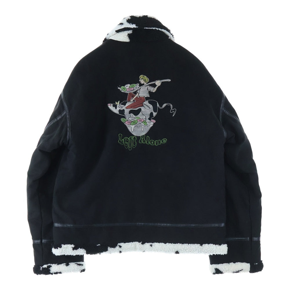 NO BRAND(ノーブランド) Left Alone レフトアローン リバーシブル アニマル総柄 ジャケット ブラック 22LA-161