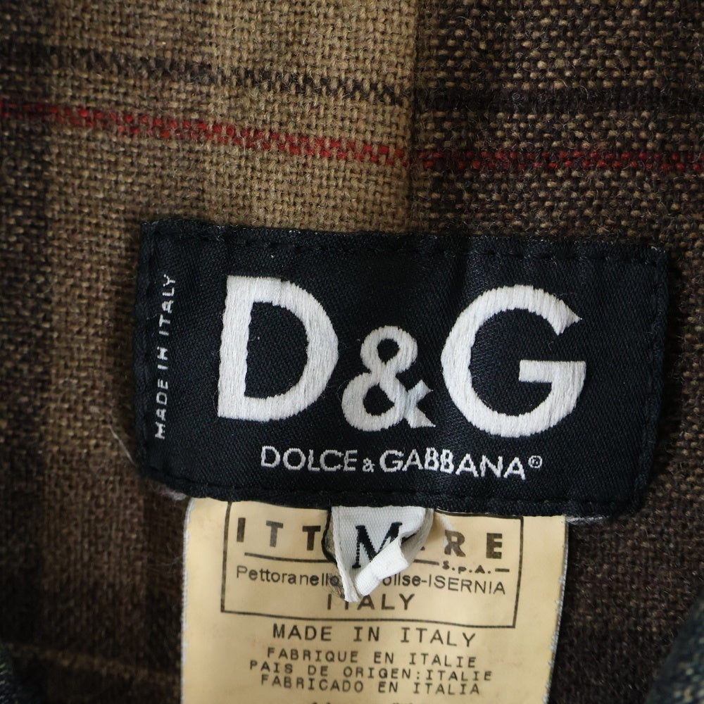 DOLCE & GABBANA(ドルチェアンドガッバーナ) 03AW Double waisted multi pockets Denim jacket ダブルウェステッドマルチポケット ダメージ加工デニムジャケット インディゴ