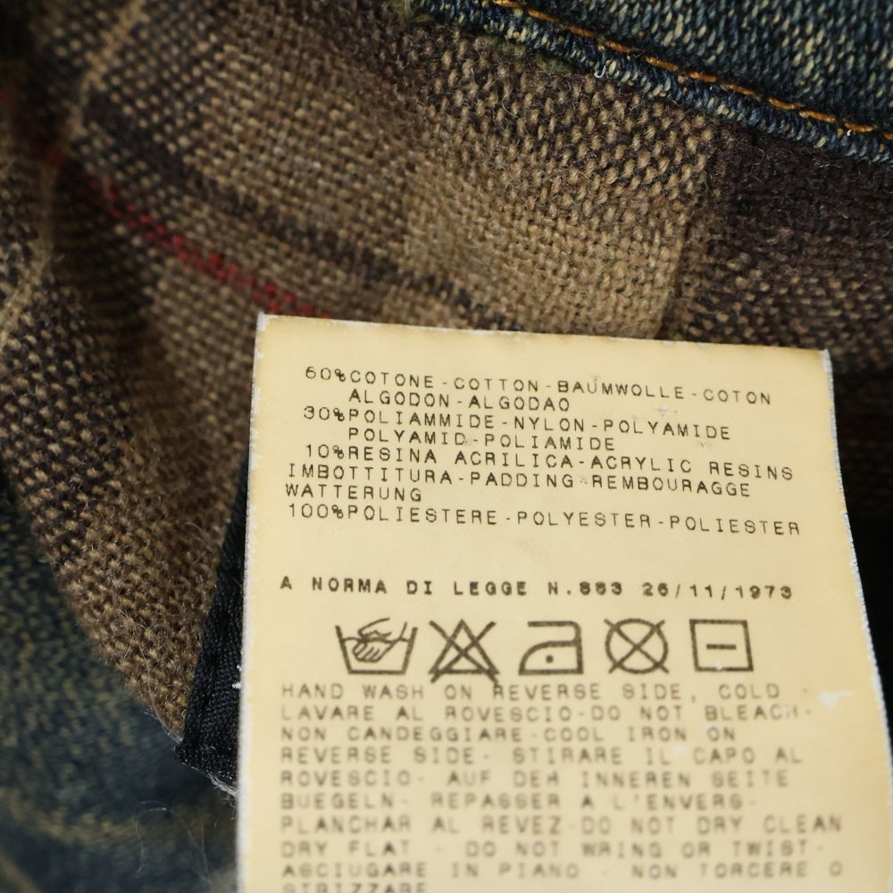 DOLCE & GABBANA(ドルチェアンドガッバーナ) 03AW Double waisted multi pockets Denim jacket ダブルウェステッドマルチポケット ダメージ加工デニムジャケット インディゴ