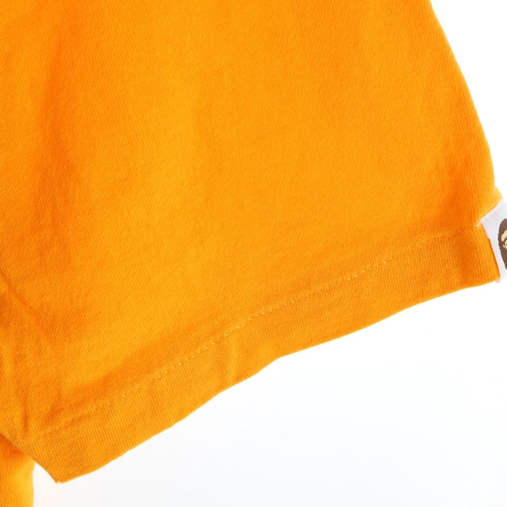 A BATHING APE(アベイシングエイプ) Camo College Tee カモ柄 カレッジ クルーネック半袖Tシャツカットソー オレンジ