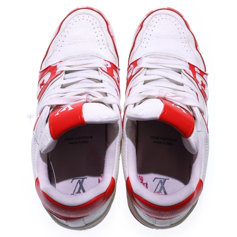 LOUIS VUITTON(ルイヴィトン) 2023年製 ×草間彌生 LVトレイナー ローカットスニーカー レッド