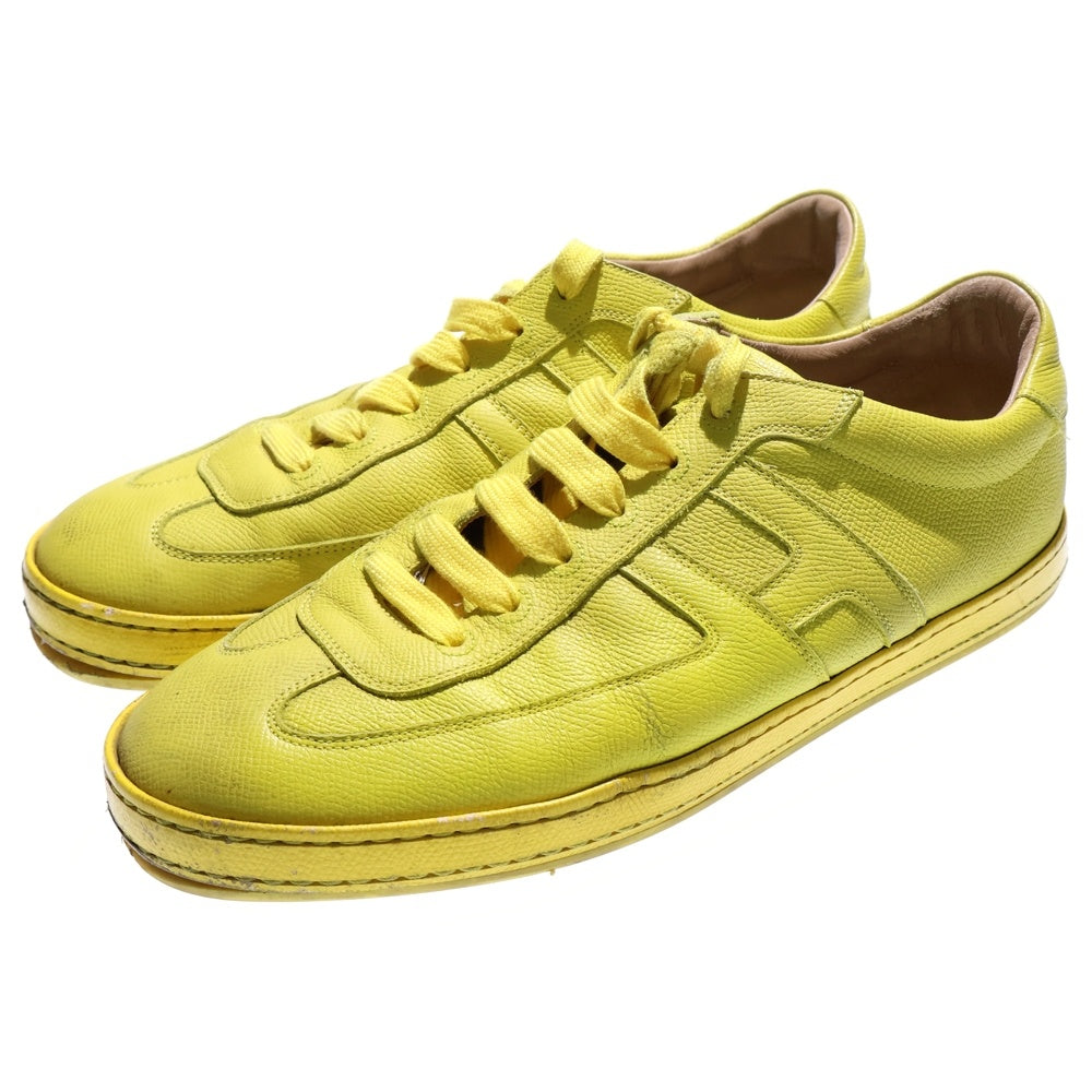 HERMES(エルメス) Boomerang ブーメラン レザーローカットスニーカー イエロー