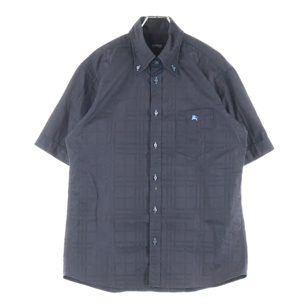 BURBERRY BLACK LABEL(バーバリー ブラックレーベル) チェック柄 半袖シャツ ブラック BMW30-909-08