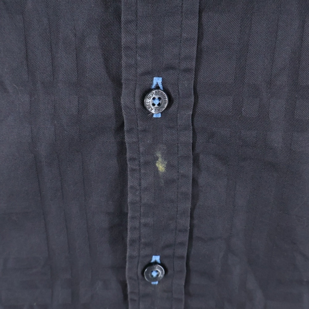 BURBERRY BLACK LABEL(バーバリー ブラックレーベル) チェック柄 半袖シャツ ブラック BMW30-909-08