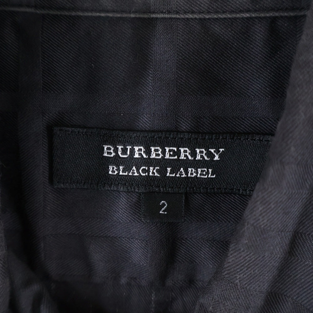 BURBERRY BLACK LABEL(バーバリー ブラックレーベル) チェック柄 半袖シャツ ブラック BMW30-909-08