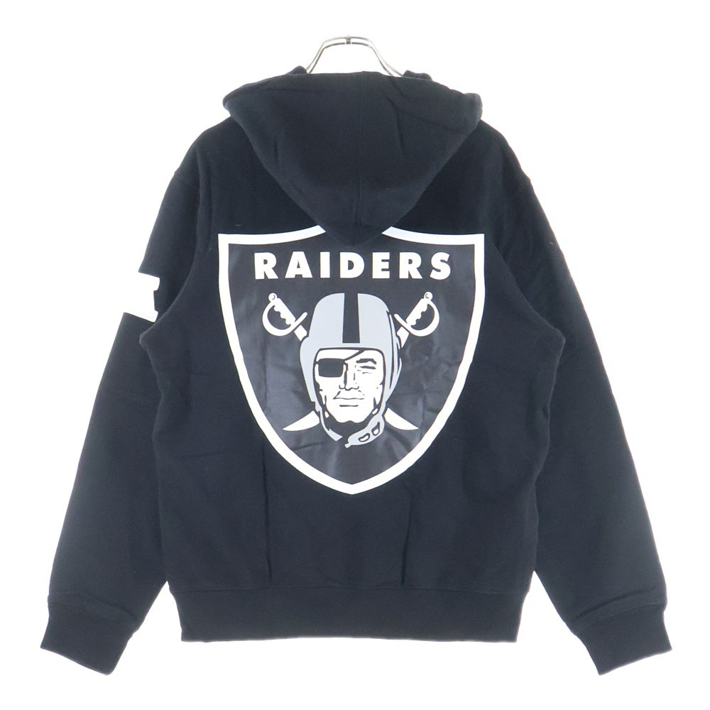 SUPREME(シュプリーム) ×NFL Raiders フロント刺繍ロゴ プルオーバーパーカー ブラック