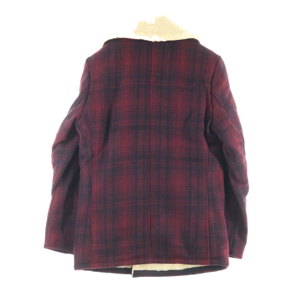 SCHOTT(ショット) チェック柄 ピーコート レッド 7476