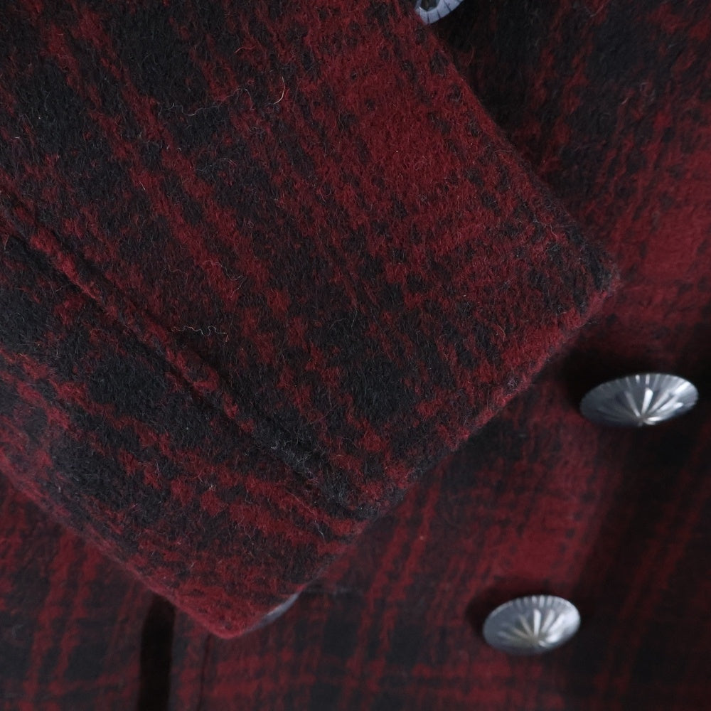 SCHOTT(ショット) チェック柄 ピーコート レッド 7476