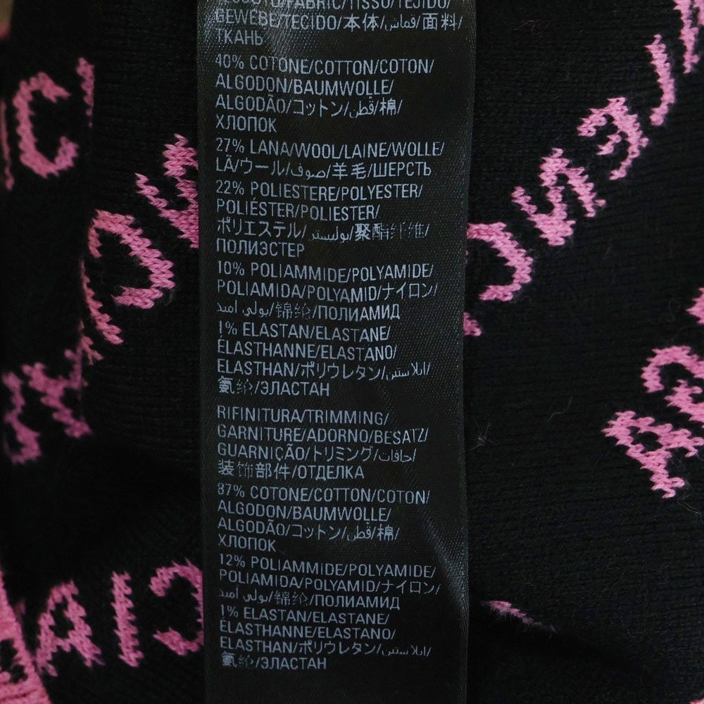 BALENCIAGA(バレンシアガ) Mini Allover Logo オールオーバー総柄クルーネックニットセーター レディース ピンク 704421