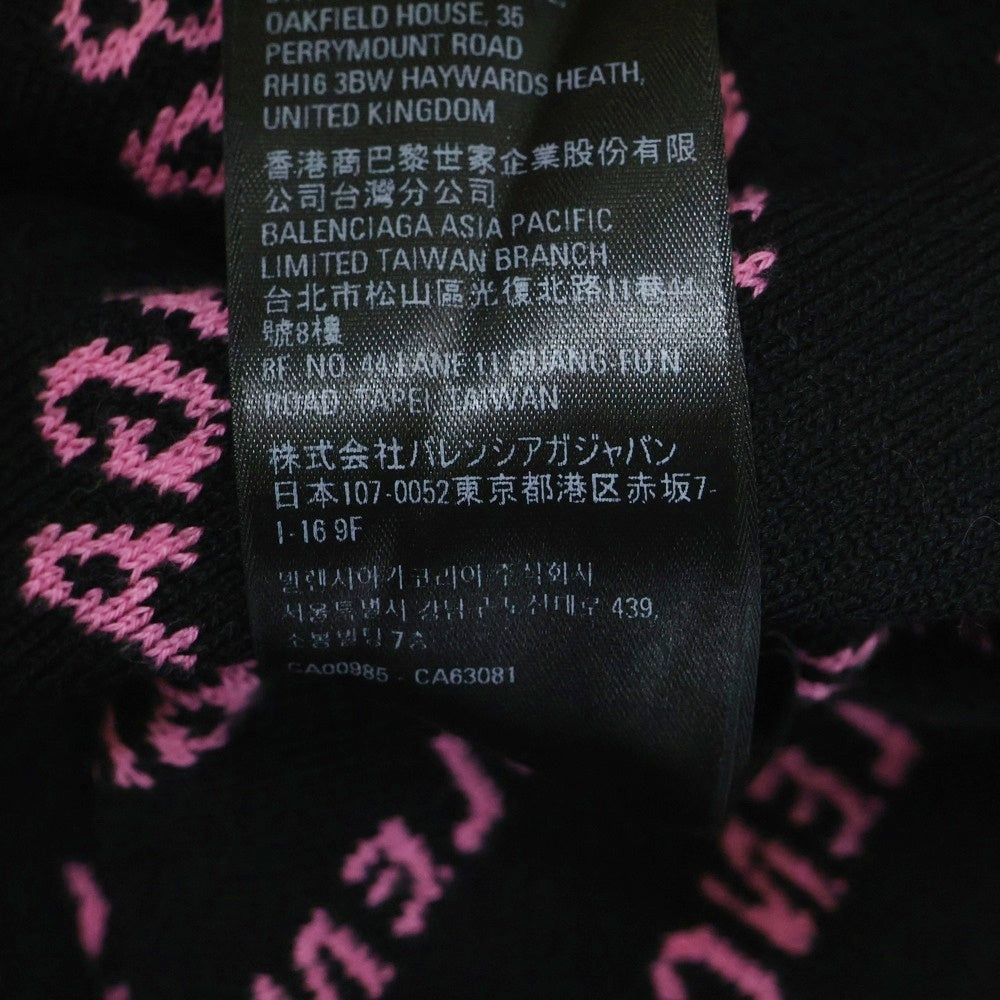 BALENCIAGA(バレンシアガ) Mini Allover Logo オールオーバー総柄クルーネックニットセーター レディース ピンク 704421