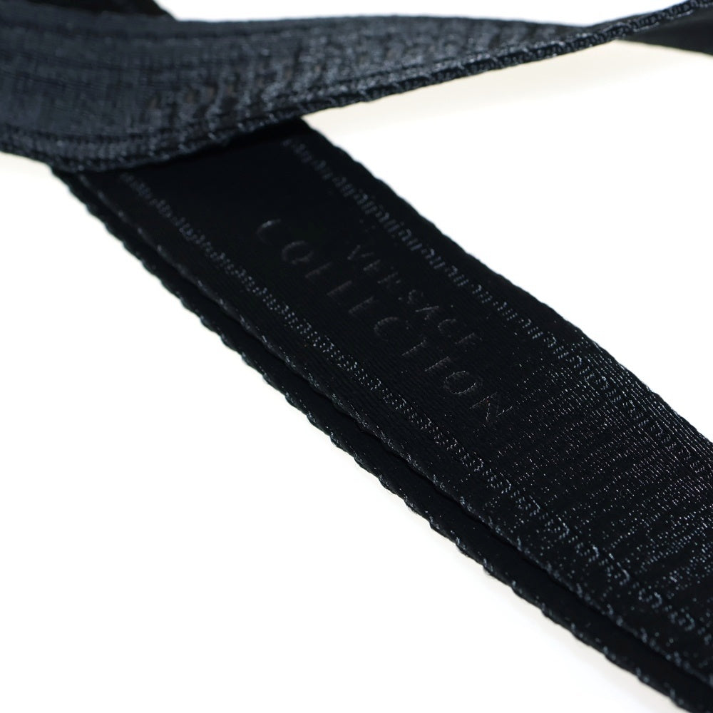 VERSACE(ヴェルサーチ) ナイロンレザーコンビ キルティングロゴデザインショルダーバッグ ブラック