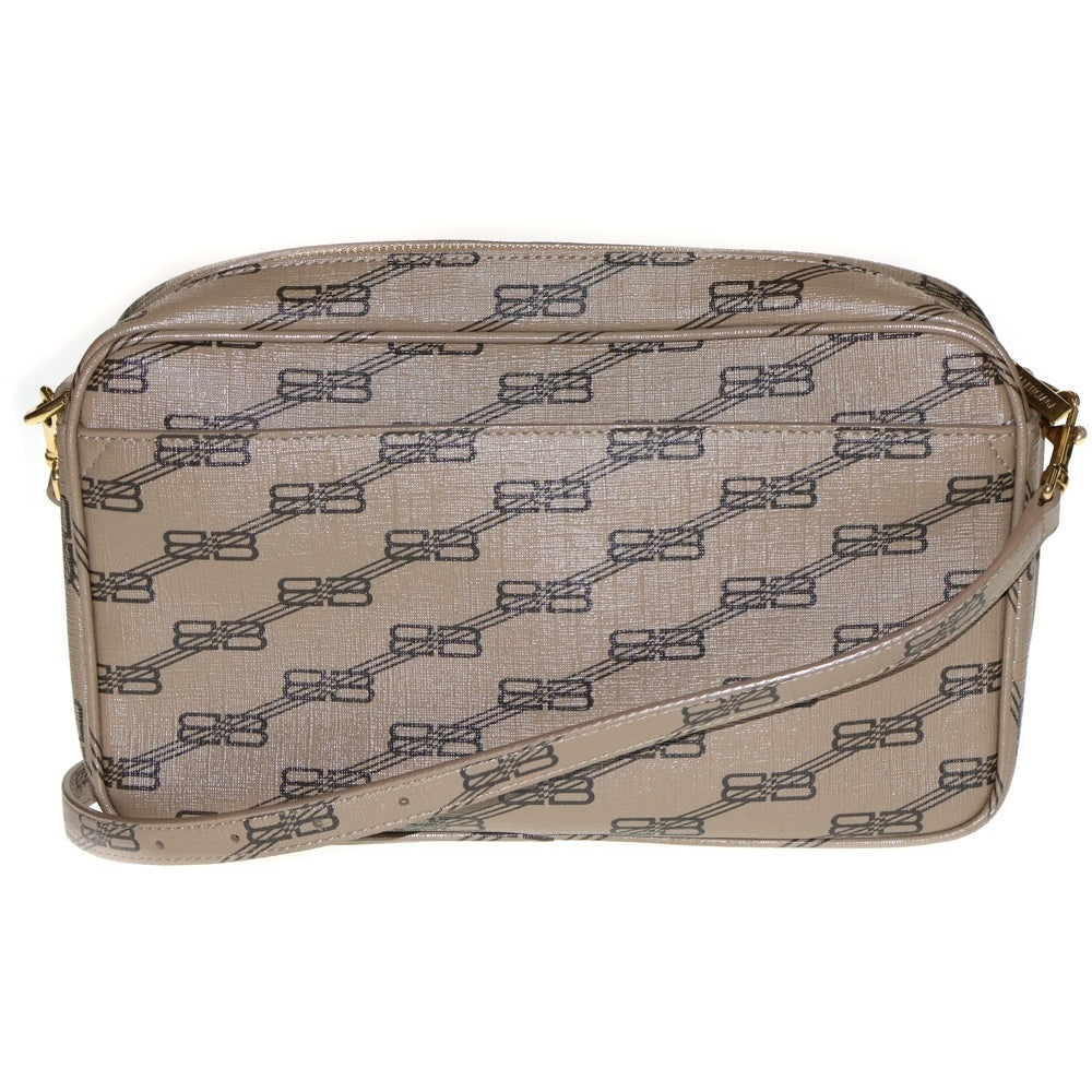 BALENCIAGA(バレンシアガ) BBモノグラム ミディアム総柄レザーショルダーカメラバッグ ブラウン 702723