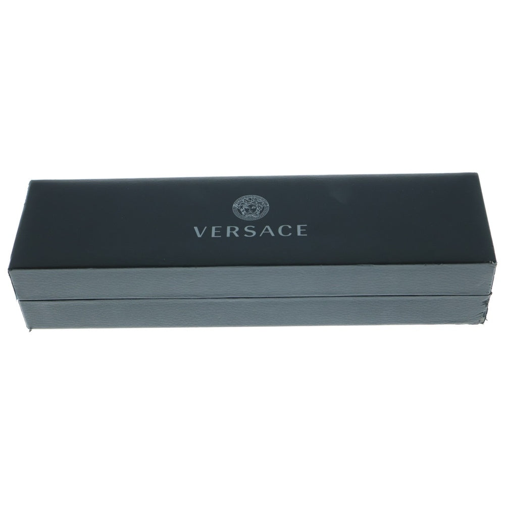 VERSACE(ヴェルサーチ) クリスタル ラ・メデューサ ストーン付きロゴチャームネックレス ゴールド