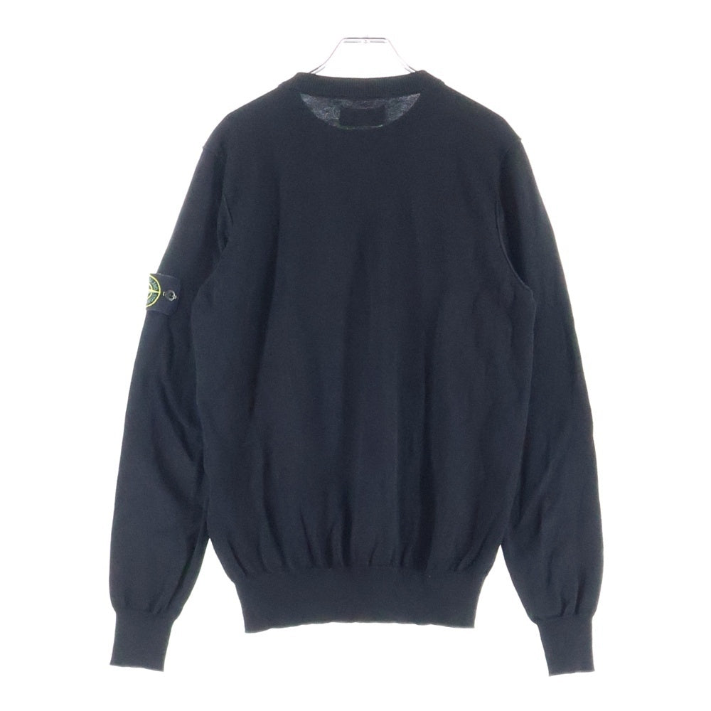 STONE ISLAND(ストーンアイランド) ショルダーロゴパッチ付き クルーネック長袖ニットシャツ ブラック K1S155100053 S00B2