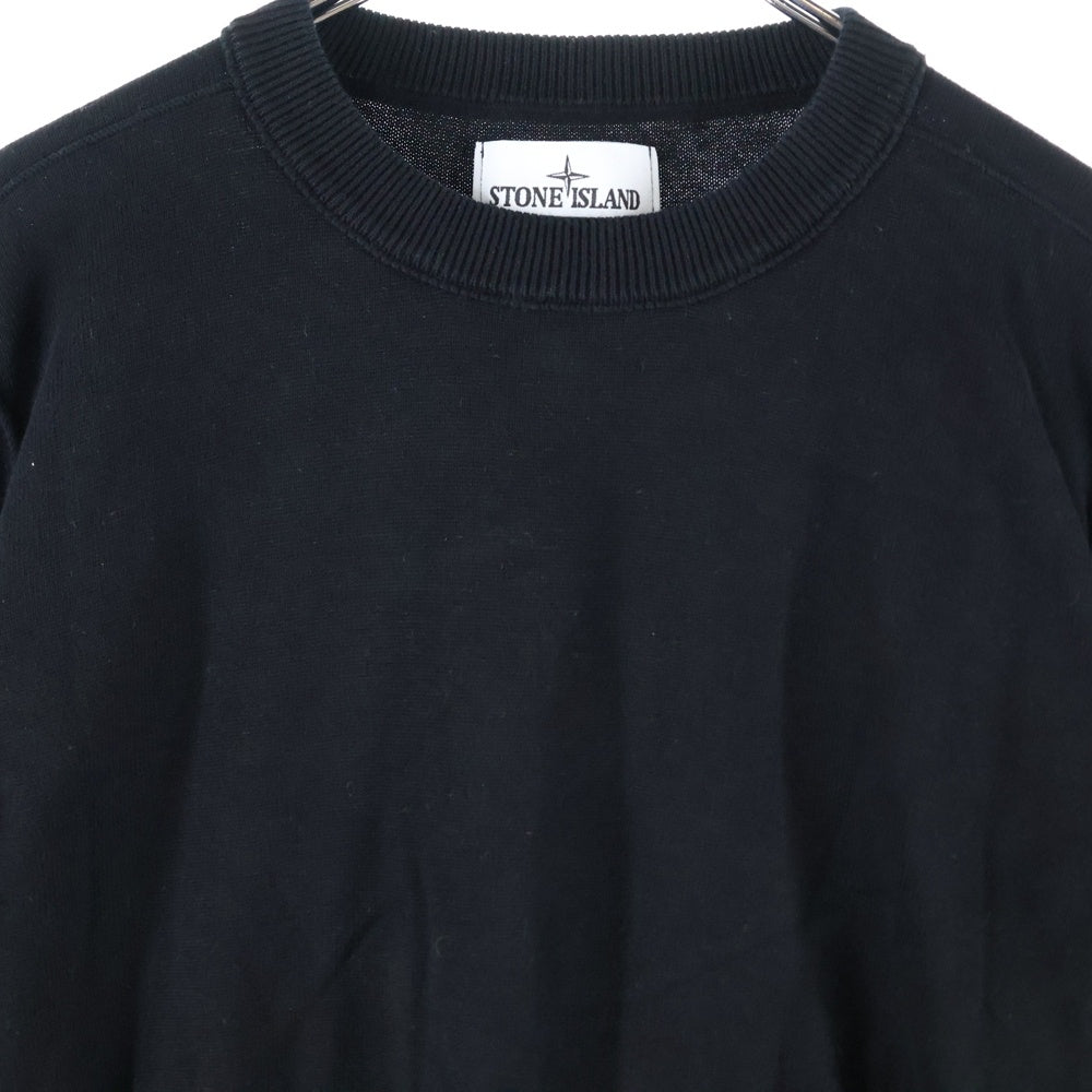 STONE ISLAND(ストーンアイランド) ショルダーロゴパッチ付き クルーネック長袖ニットシャツ ブラック K1S155100053 S00B2