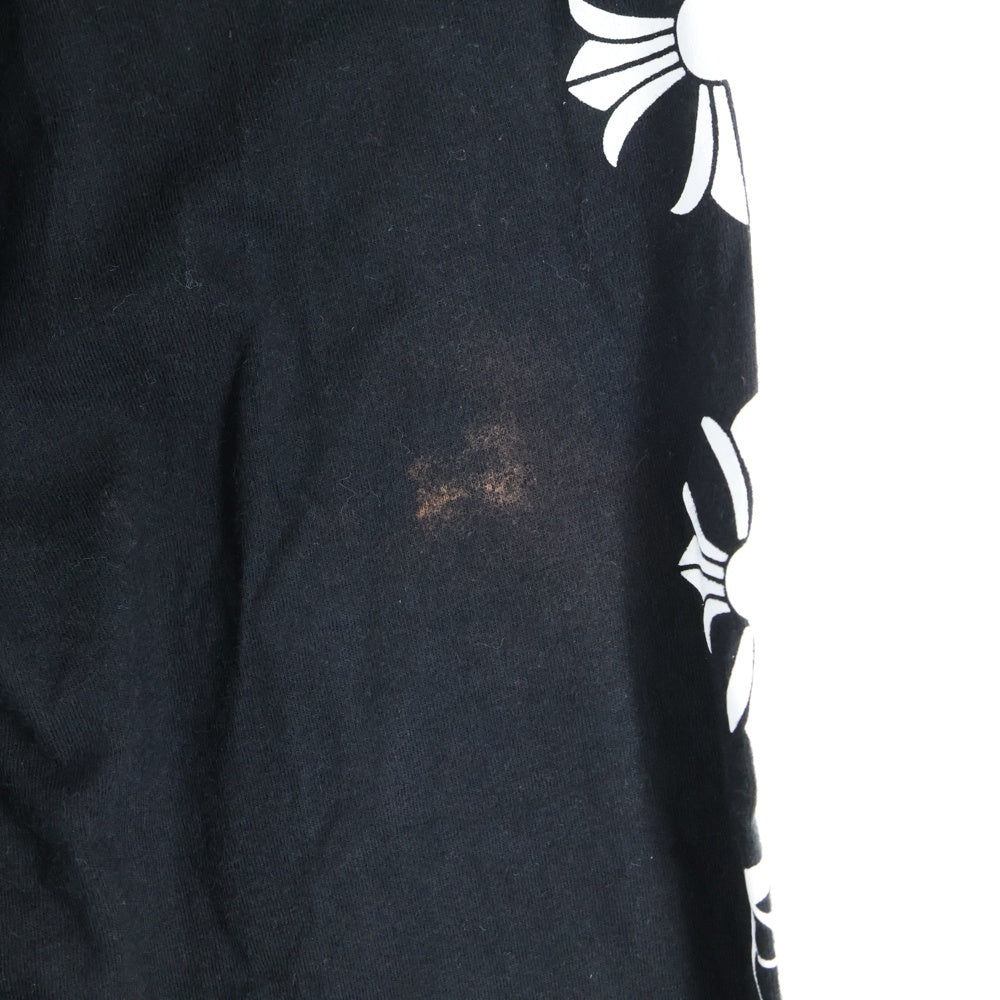 CHROME HEARTS(クロムハーツ) アームCHプラスフォントロゴ ポケットラベルデザイン クルーネック長袖Tシャツカットソー ブラック