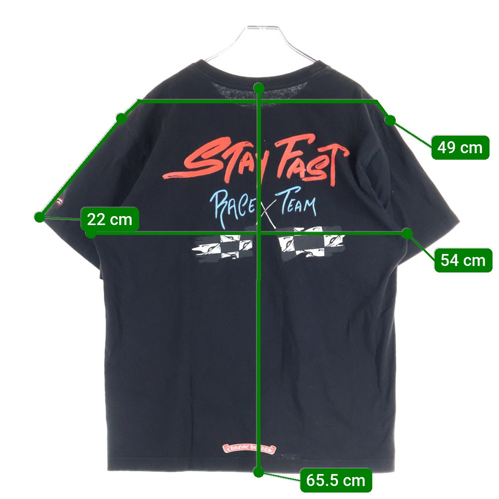 CHROME HEARTS(クロムハーツ) ×MATTY BOY Stay Fast ×マッティボーイ ステイファスト バックプリントクルーネック半袖Tシャツカットソー ブラック