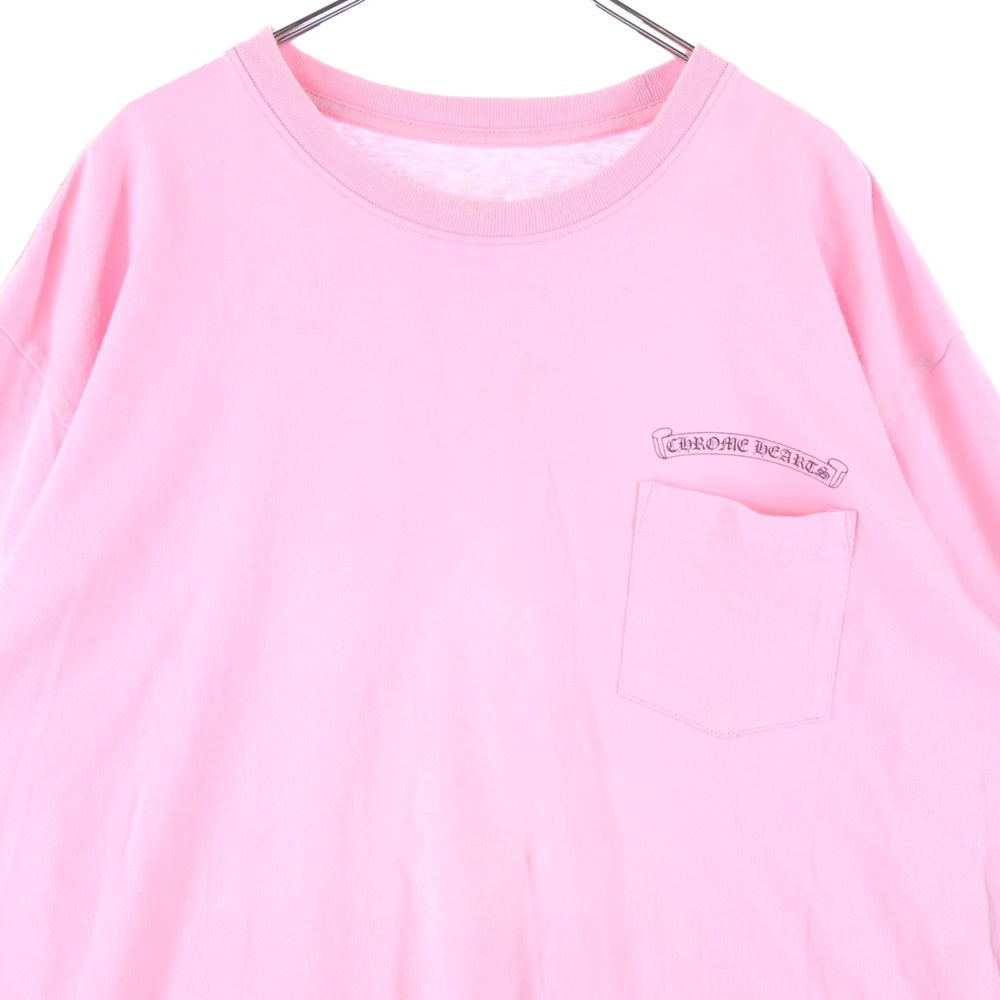 CHROME HEARTS(クロムハーツ) ×MATTY BOY Vanity Affair LS Tee ×マッティボーイ バニティーアフェア 胸ロゴプリントポケットクルーネック長袖Tシャツカットソー ピンク