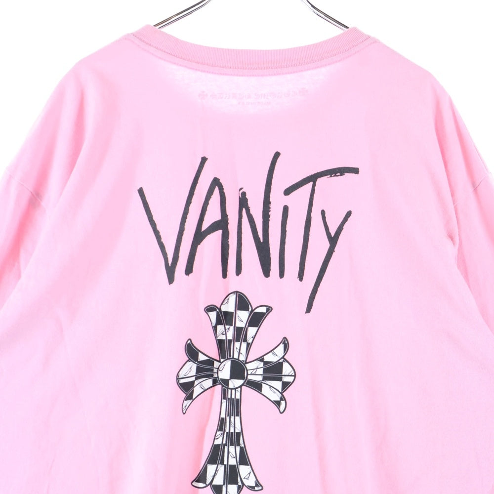 CHROME HEARTS(クロムハーツ) ×MATTY BOY Vanity Affair LS Tee ×マッティボーイ バニティーアフェア 胸ロゴプリントポケットクルーネック長袖Tシャツカットソー ピンク