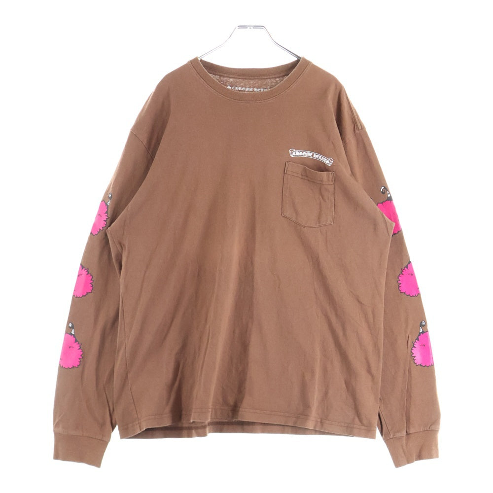 CHROME HEARTS(クロムハーツ) ×MATTY BOY StrucTure LS Tee ×マッティボーイ ストラクチャー 胸ロゴプリントポケットクルーネック長袖Tシャツカットソー ブラウン