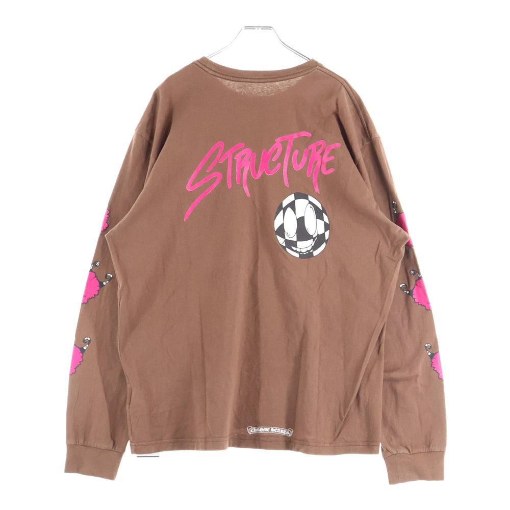 CHROME HEARTS(クロムハーツ) ×MATTY BOY StrucTure LS Tee ×マッティボーイ ストラクチャー 胸ロゴプリントポケットクルーネック長袖Tシャツカットソー ブラウン
