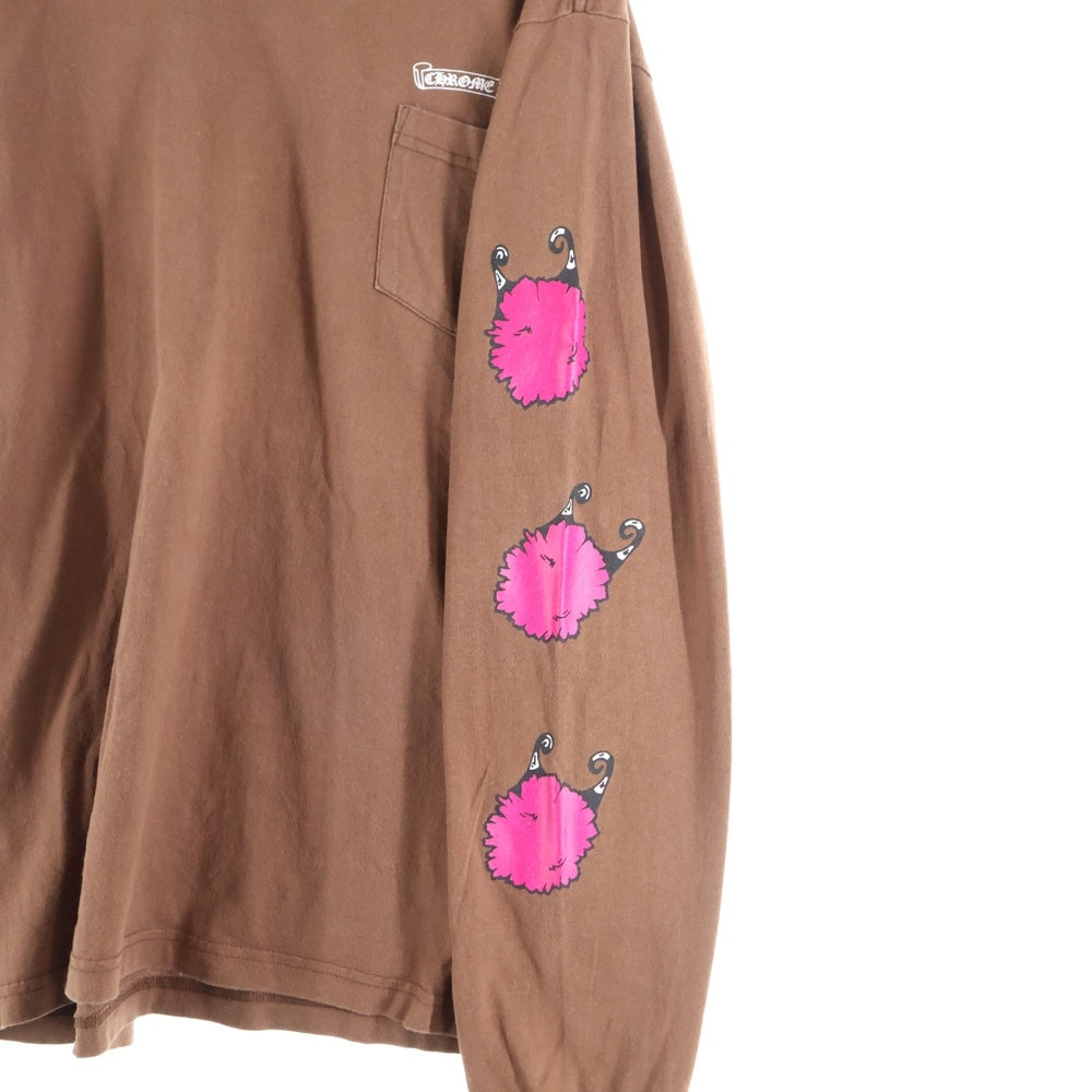 CHROME HEARTS(クロムハーツ) ×MATTY BOY StrucTure LS Tee ×マッティボーイ ストラクチャー 胸ロゴプリントポケットクルーネック長袖Tシャツカットソー ブラウン