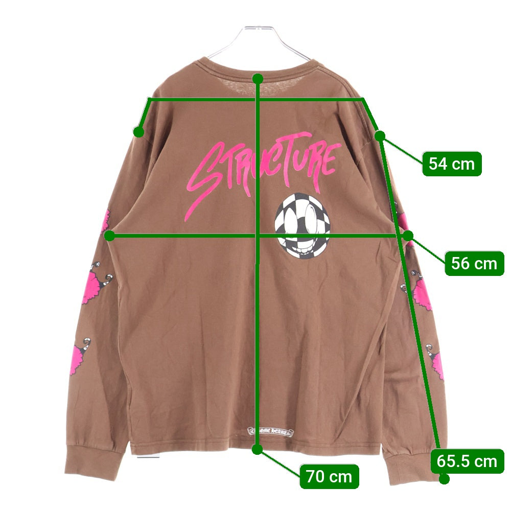 CHROME HEARTS(クロムハーツ) ×MATTY BOY StrucTure LS Tee ×マッティボーイ ストラクチャー 胸ロゴプリントポケットクルーネック長袖Tシャツカットソー ブラウン