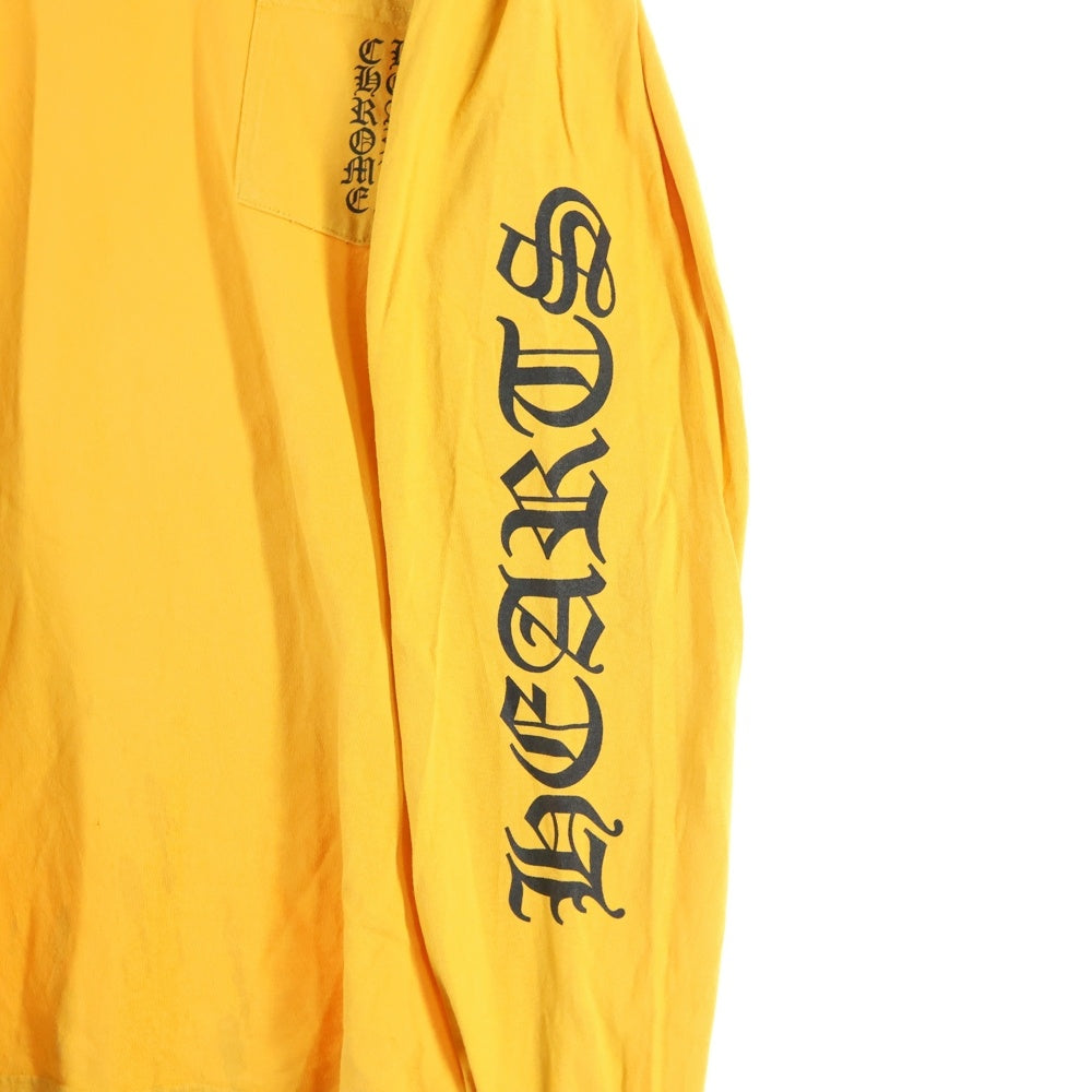 CHROME HEARTS(クロムハーツ) Vertical Logo LS Tee ヴァーティカルロゴプリント クルーネック長袖Tシャツカットソー イエロー