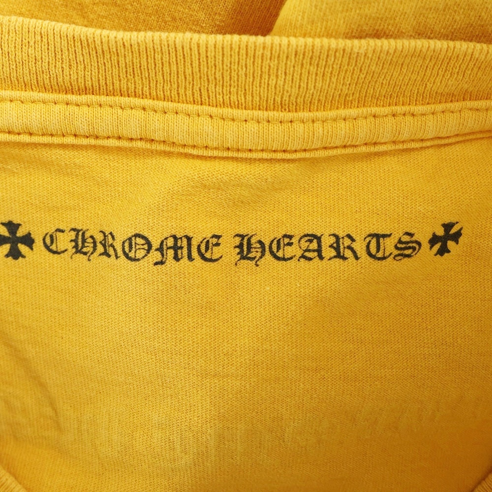 CHROME HEARTS(クロムハーツ) Vertical Logo LS Tee ヴァーティカルロゴプリント クルーネック長袖Tシャツカットソー イエロー