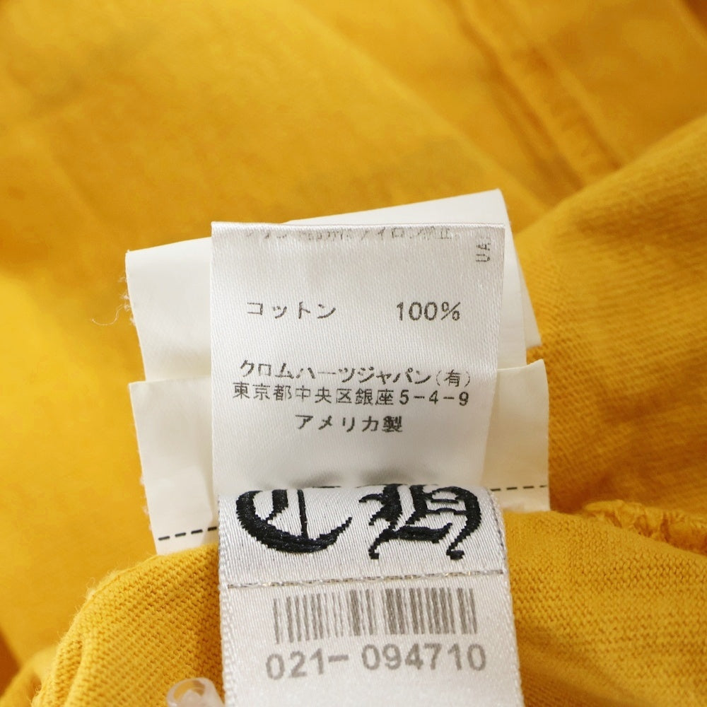 CHROME HEARTS(クロムハーツ) Vertical Logo LS Tee ヴァーティカルロゴプリント クルーネック長袖Tシャツカットソー イエロー