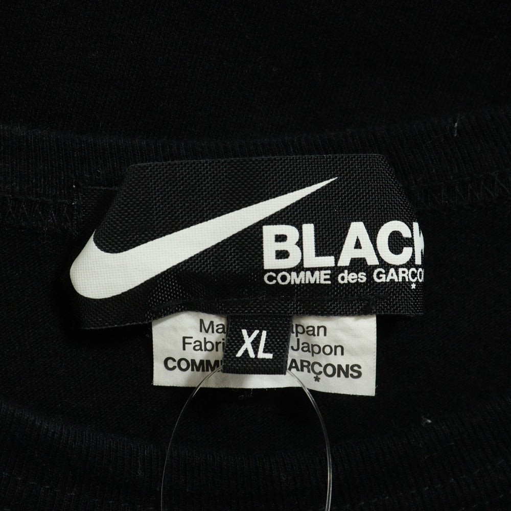BLACK COMME des GARCONS(ブラックコムデギャルソン) ×NIKE スウッシュロゴドットプリント クルーネック半袖Tシャツカットソー ブラック 1O-T102