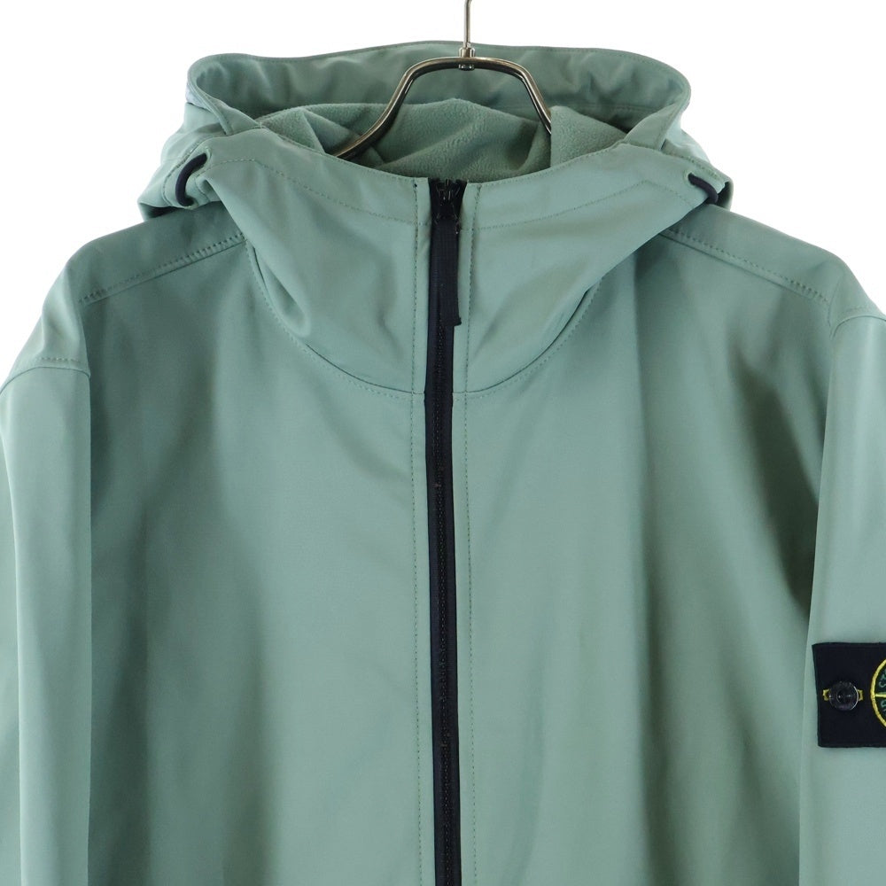 STONE ISLAND(ストーンアイランド) ポリエステルストレッチボンディング ジップアップ フーデッドブルゾン グリーン 7715Q0122